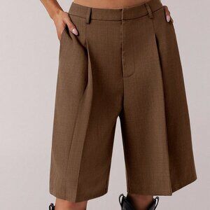 Brown Casual Women's Bermuda Shorts pants